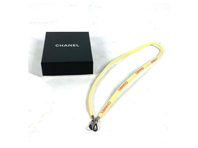 Corda per occhiali in tela gialla Chanel Giallo - vista 9