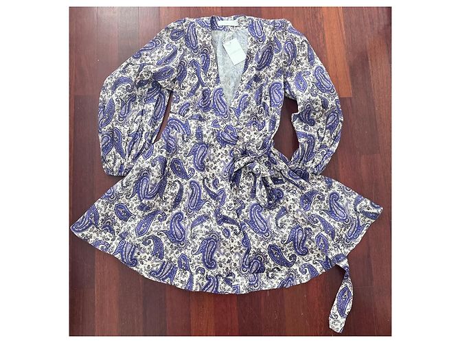 Vestido cruzado Zimmermann de lino morado oscuro - vista 2