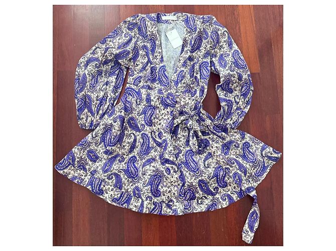 Vestido cruzado Zimmermann de lino morado oscuro - vista 3
