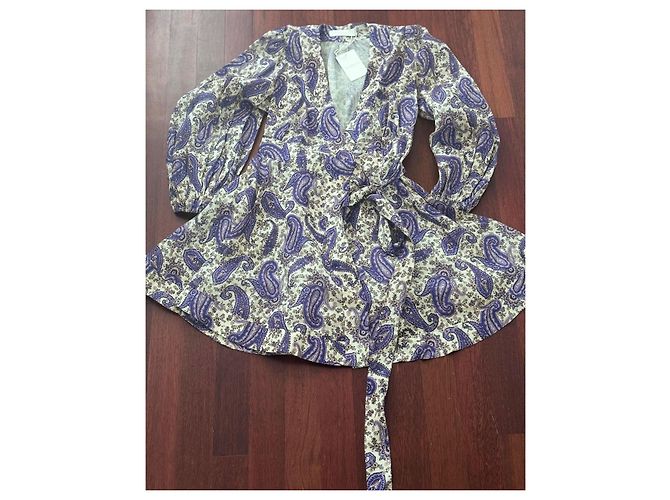 Vestido cruzado Zimmermann de lino morado oscuro - vista 4