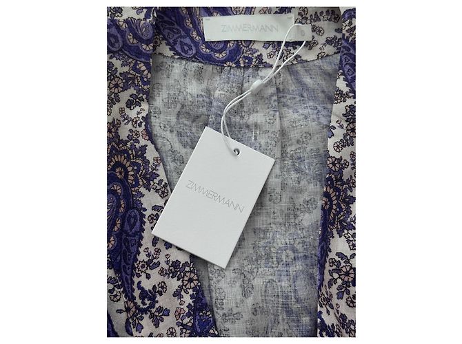 Vestido cruzado Zimmermann de lino morado oscuro - vista 8