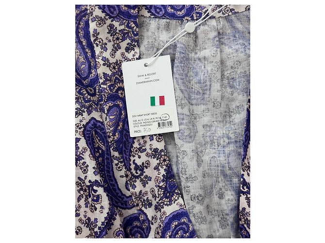 Vestido cruzado Zimmermann de lino morado oscuro - vista 9