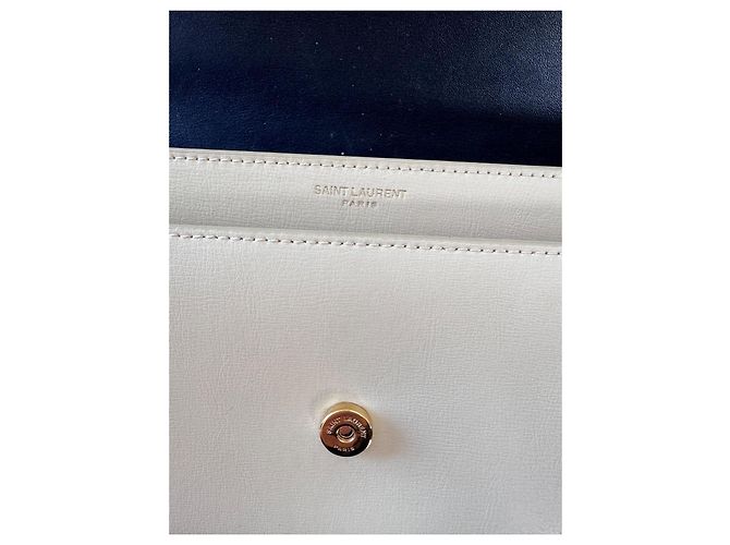 Saint Laurent Sunset Handtasche aus Leder schwarz beige - Ansicht 13