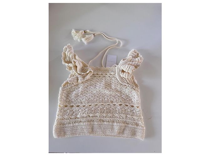 Vestido Zimmermann de algodón crema - vista 3
