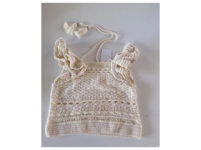 Vestido Zimmermann de algodón crema - vista 4
