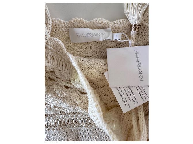 Vestido Zimmermann de algodón crema - vista 6