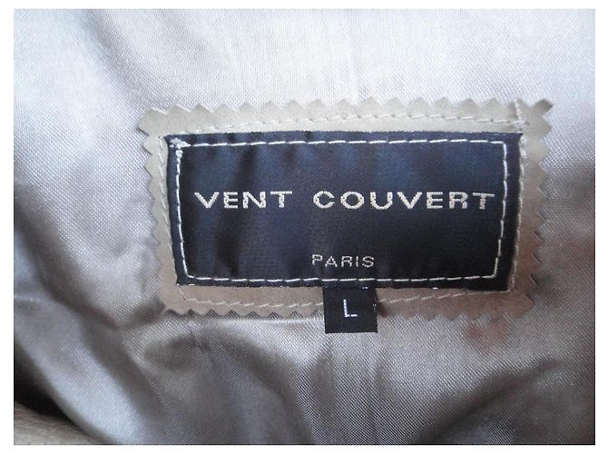 Ventcouvert Lederbikerjacke Beige - Ansicht 4