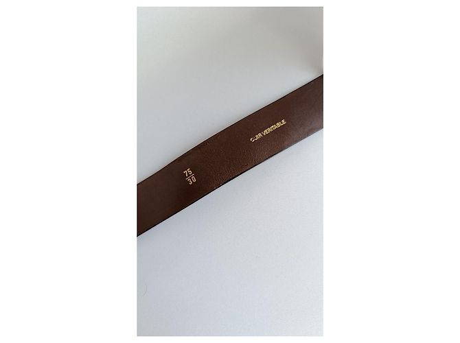 CHANEL von Karl Lagerfeld 00A 2000/2001 Ledergürtel mit gebürsteter Metallschnalle Braun - Ansicht 10