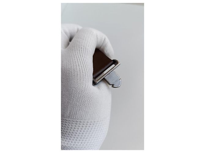 CHANEL von Karl Lagerfeld 00A 2000/2001 Ledergürtel mit gebürsteter Metallschnalle Braun - Ansicht 18
