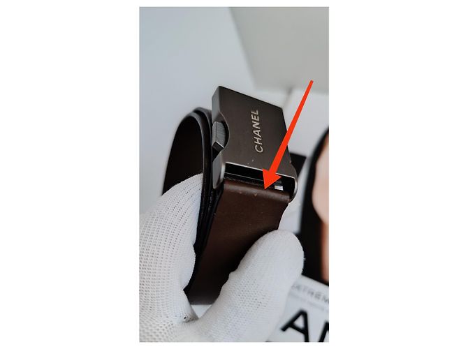 CHANEL von Karl Lagerfeld 00A 2000/2001 Ledergürtel mit gebürsteter Metallschnalle Braun - Ansicht 7