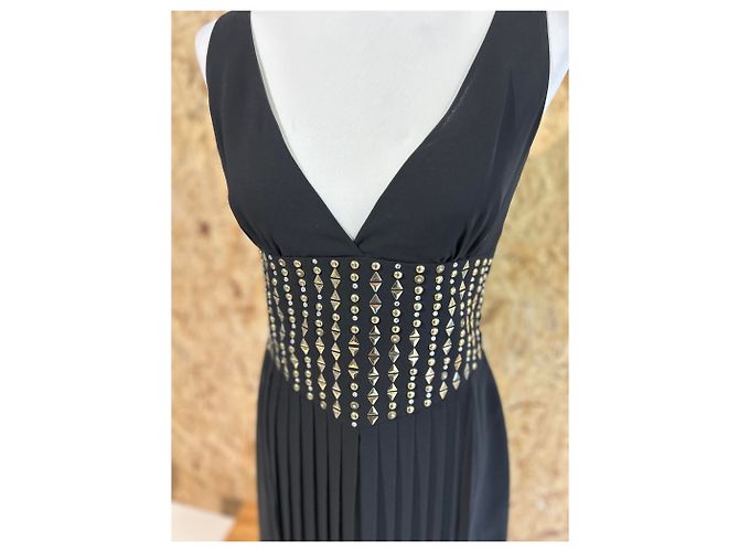 Vestido negro plisado Versace. Colección - vista 3