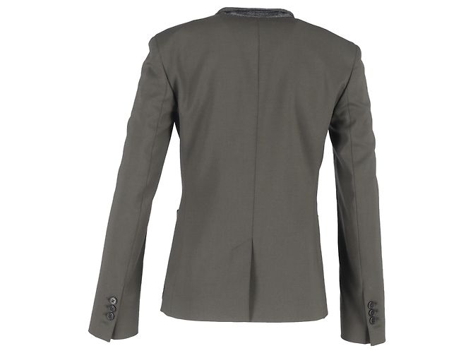Theory Blazer Teoría en Lana Caqui Verde - vista 3