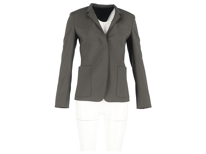 Theory Blazer Teoría en Lana Caqui Verde - vista 4