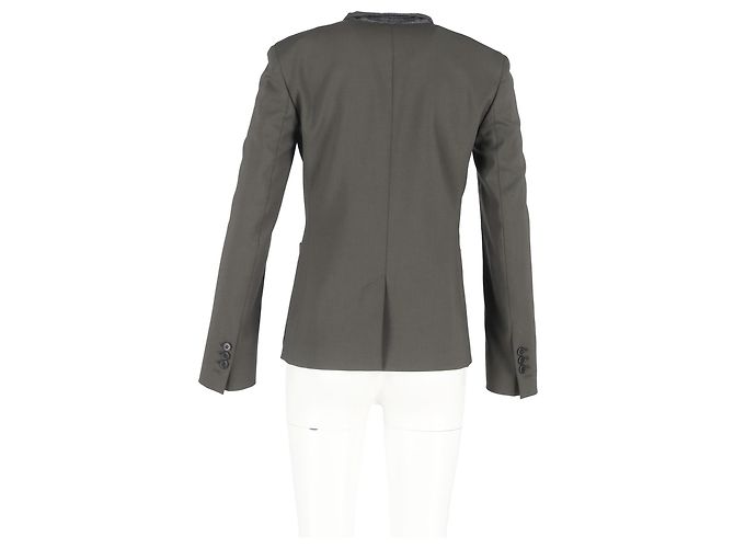 Theory Blazer Teoría en Lana Caqui Verde - vista 6