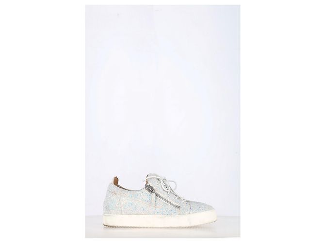 Tênis May London de Giuseppe Zanotti em glitter branco Prata - vista 11