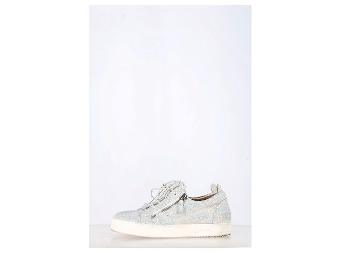 Tênis May London de Giuseppe Zanotti em glitter branco Prata - vista 14