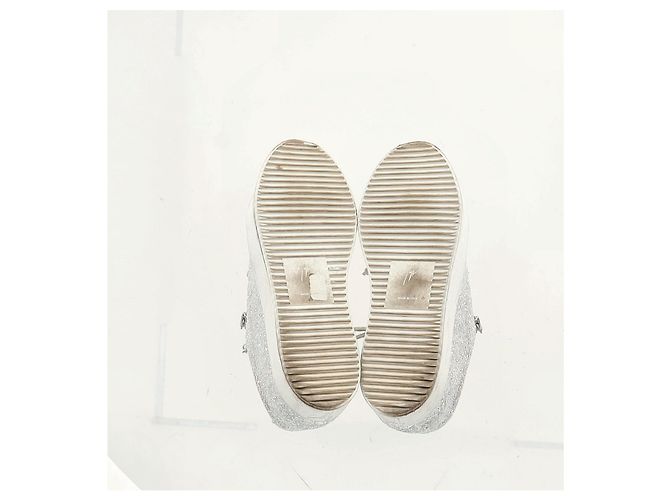 Tênis May London de Giuseppe Zanotti em glitter branco Prata - vista 16