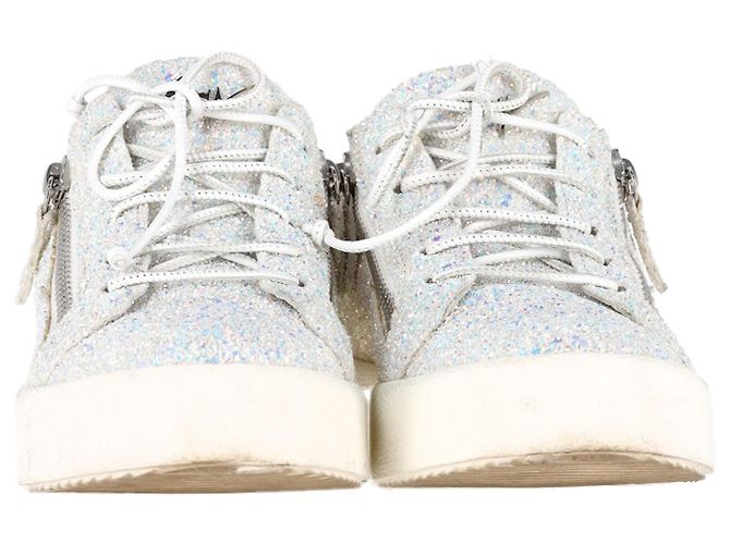 Tênis May London de Giuseppe Zanotti em glitter branco Prata - vista 2
