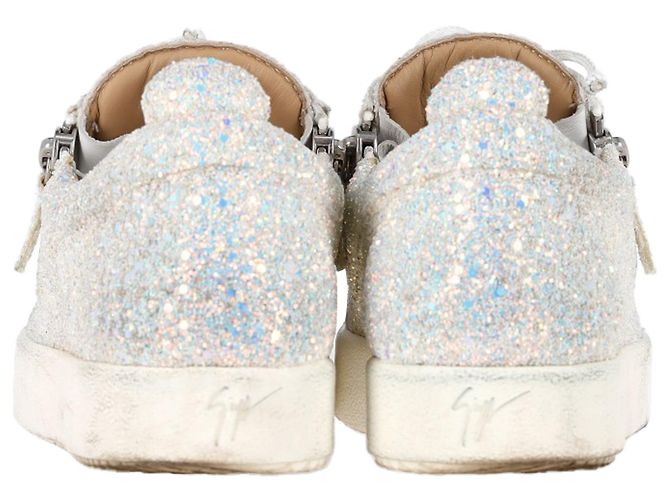 Tênis May London de Giuseppe Zanotti em glitter branco Prata - vista 5