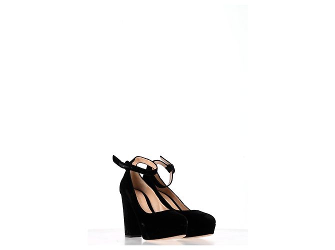 Pompes Mary Jane Gianvito Rossi en daim noir - vue 10