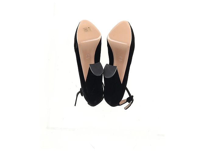 Pompes Mary Jane Gianvito Rossi en daim noir - vue 12