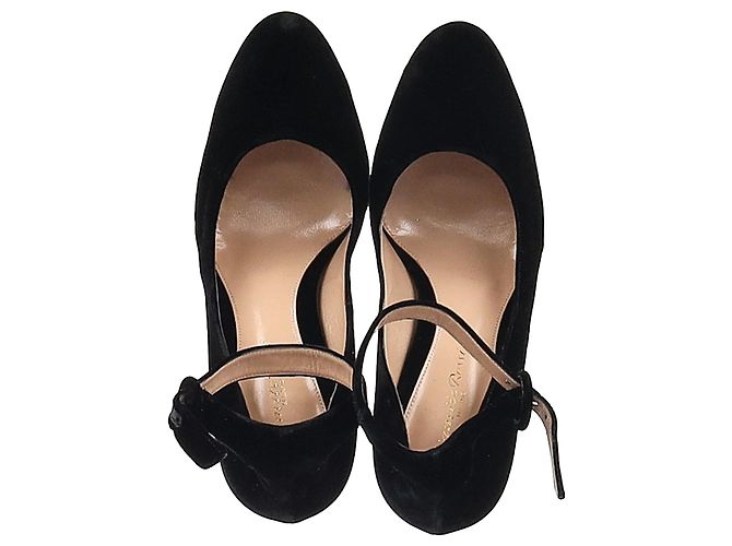 Pompes Mary Jane Gianvito Rossi en daim noir - vue 3