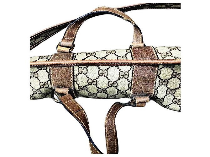 Porte-fusil monogramme GG Gucci authentique rare commande spéciale avec/ sangle d'épaule Beige - vue 3