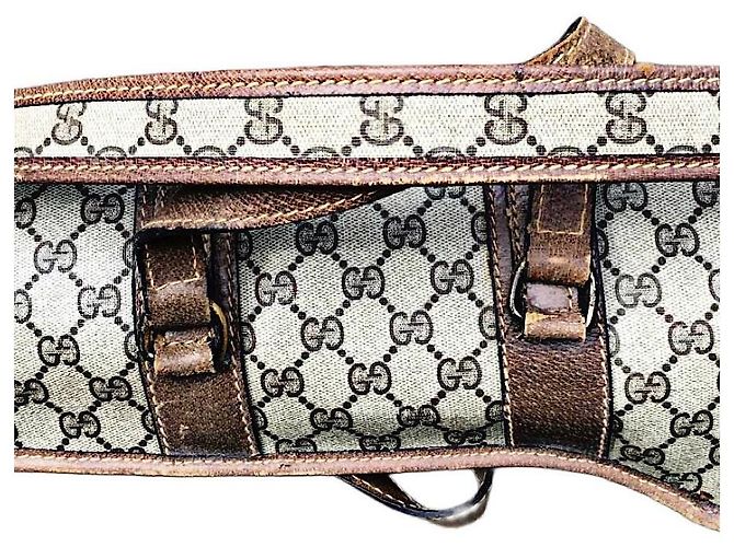 Porte-fusil monogramme GG Gucci authentique rare commande spéciale avec/ sangle d'épaule Beige - vue 5