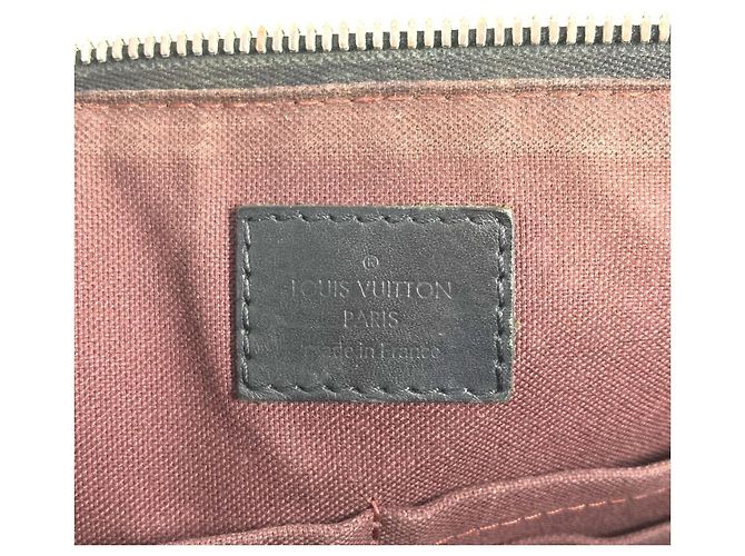 Borsa da lavoro Louis Vuitton Monogram Macassar Porte Document Jour Marrone Nero - vista 15