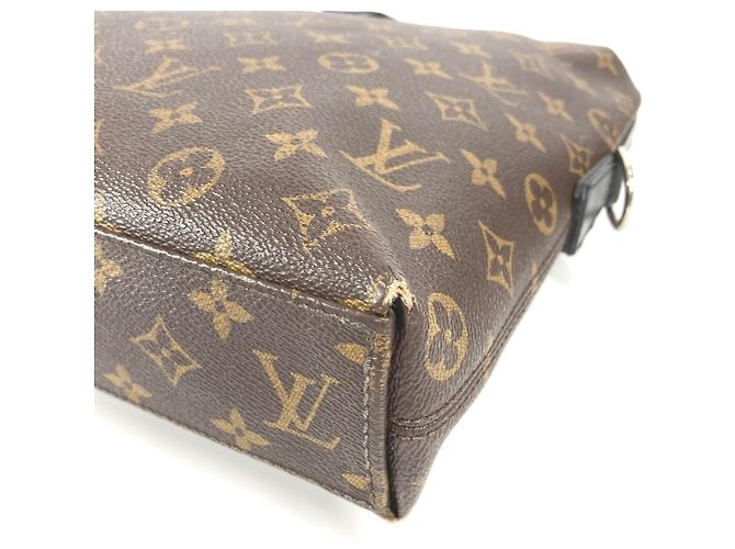 Borsa da lavoro Louis Vuitton Monogram Macassar Porte Document Jour Marrone Nero - vista 5