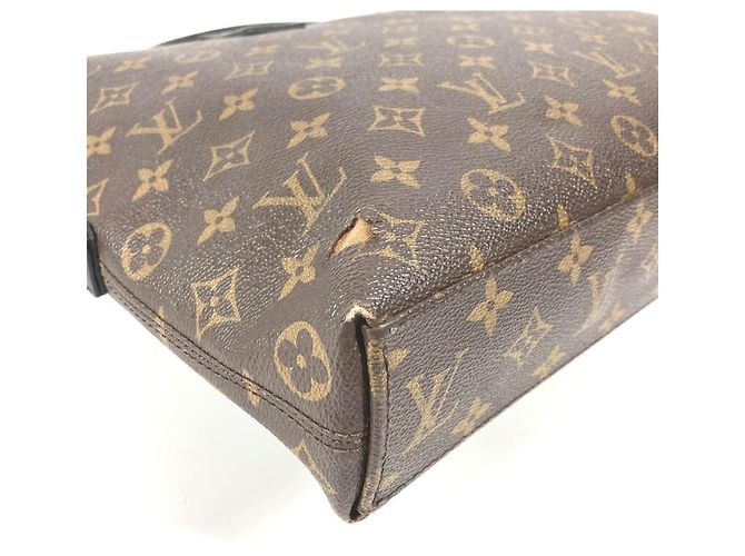 Borsa da lavoro Louis Vuitton Monogram Macassar Porte Document Jour Marrone Nero - vista 6