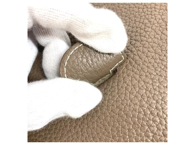 Hermès Bolsa de Ombro Hermes Logo Perfurado Evelyn GM 3 Marrom Taupe - vista 13