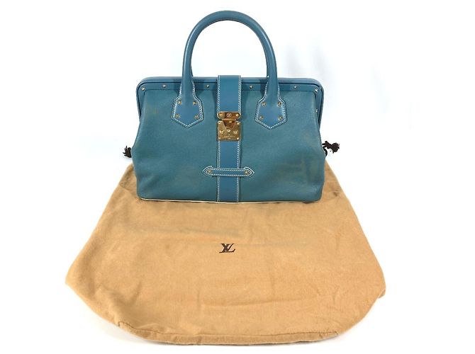 Borsa Tote Louis Vuitton Suhali Angenieux PM Blu - vista 16