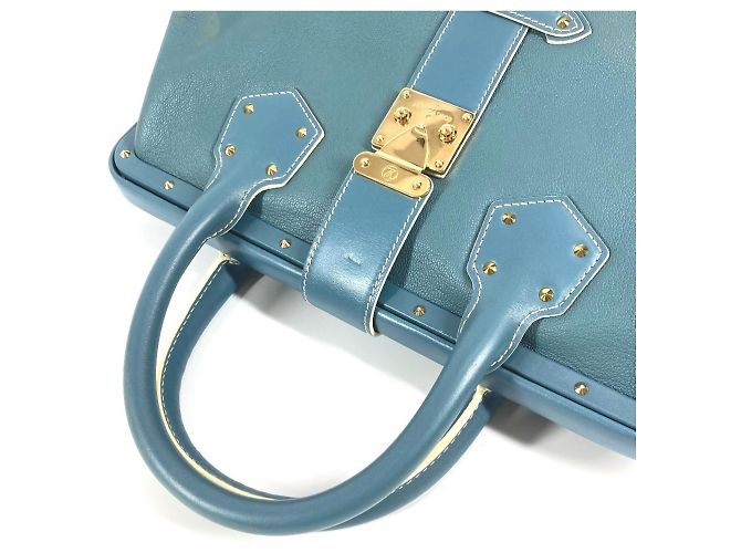 Borsa Tote Louis Vuitton Suhali Angenieux PM Blu - vista 5