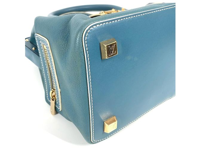 Borsa Tote Louis Vuitton Suhali Angenieux PM Blu - vista 7