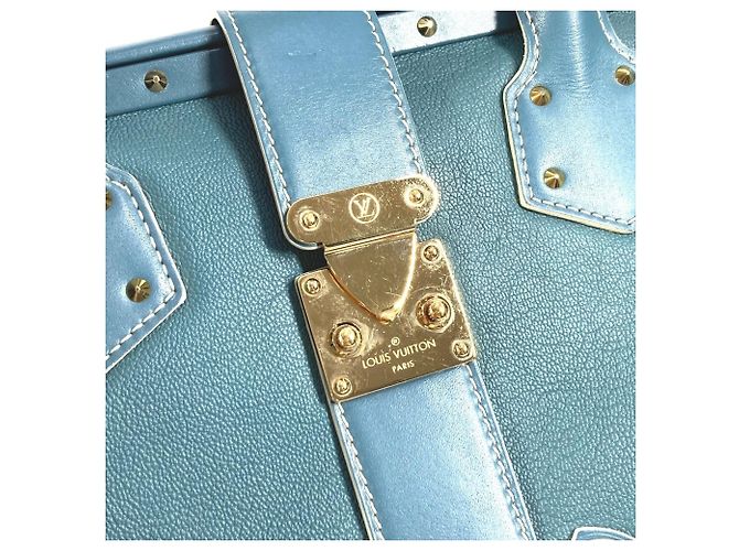 Borsa Tote Louis Vuitton Suhali Angenieux PM Blu - vista 9