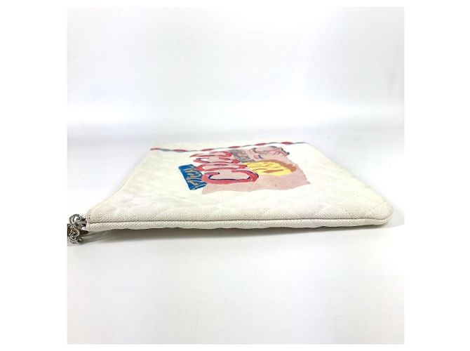 Borsa Pouch Logo Coco Chanel Rosa Bianco Blu - vista 3