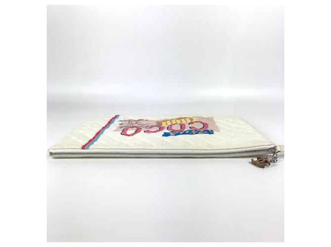 Borsa Pouch Logo Coco Chanel Rosa Bianco Blu - vista 6