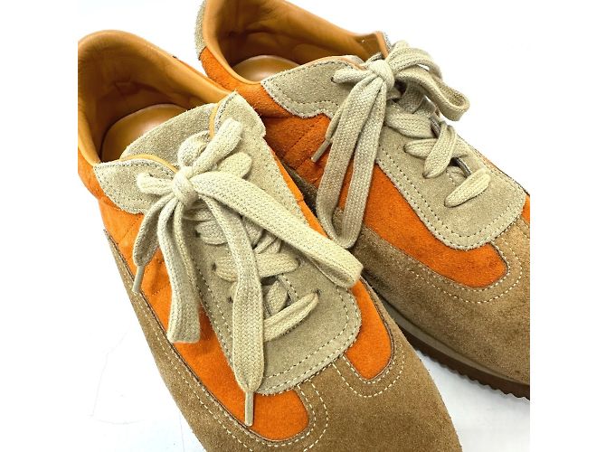 Hermès Baskets Quick Hermes en marron et orange - vue 11