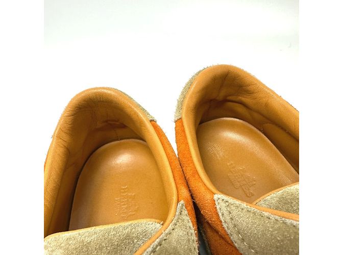Hermès Baskets Quick Hermes en marron et orange - vue 12