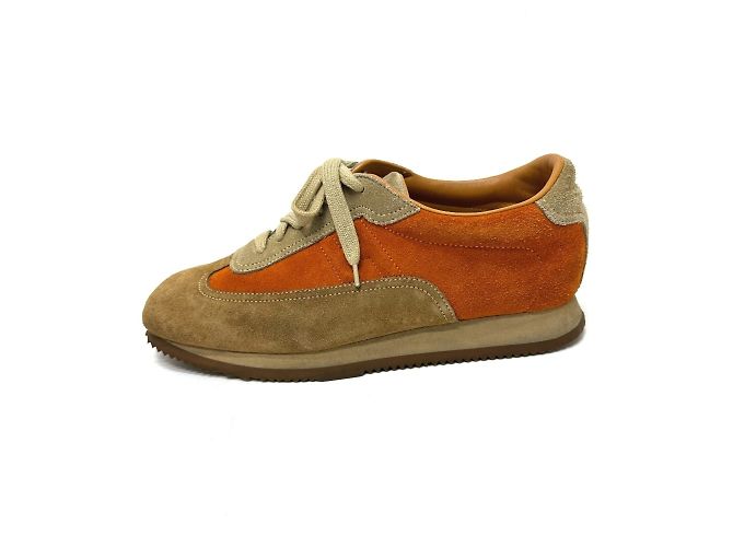 Hermès Baskets Quick Hermes en marron et orange - vue 4
