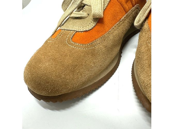 Hermès Baskets Quick Hermes en marron et orange - vue 9