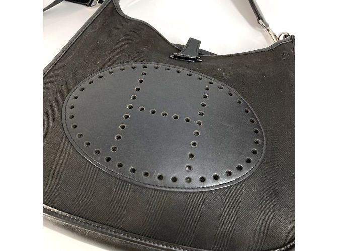 Hermès Borsa Evelyn 2 PM con logo perforato Hermes Nero - vista 7