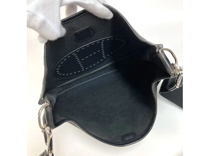 Hermès Borsa Evelyn 2 PM con logo perforato Hermes Nero - vista 8