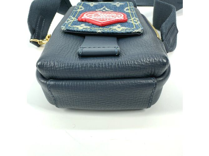 Pochette doppia per telefono in denim Monogram NIGO di Louis Vuitton Blu - vista 3