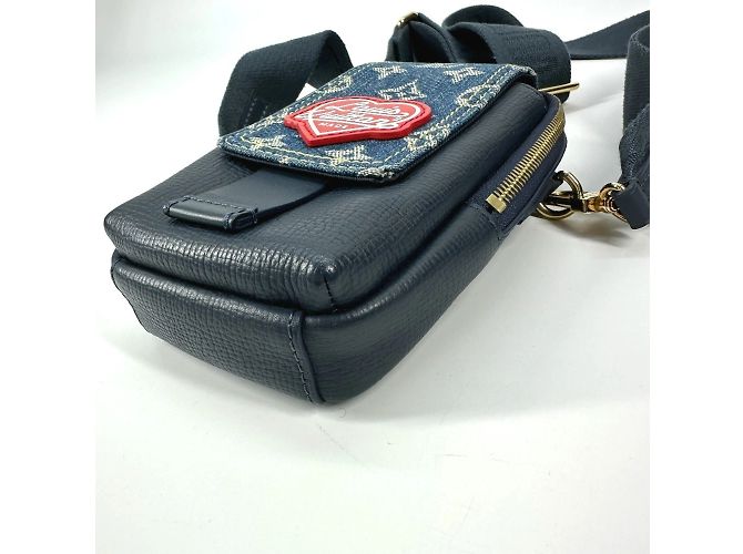Pochette doppia per telefono in denim Monogram NIGO di Louis Vuitton Blu - vista 4