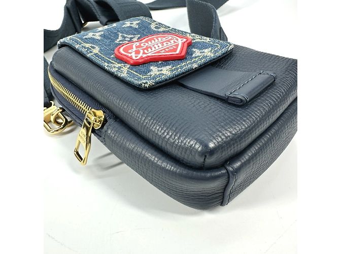 Pochette doppia per telefono in denim Monogram NIGO di Louis Vuitton Blu - vista 5