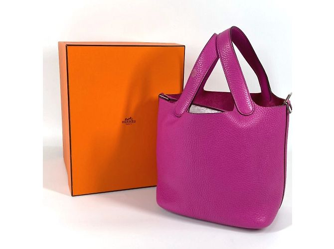 Borsa Tote Picotin Lock PM di Hermès Rosa - vista 14