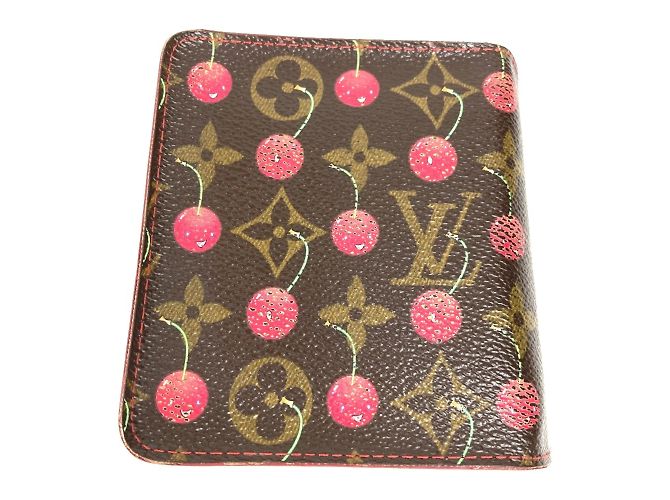 Billetera compacta con cremallera Louis Vuitton Monogram Cereza Takashi Murakami Castaño Roja - vista 2