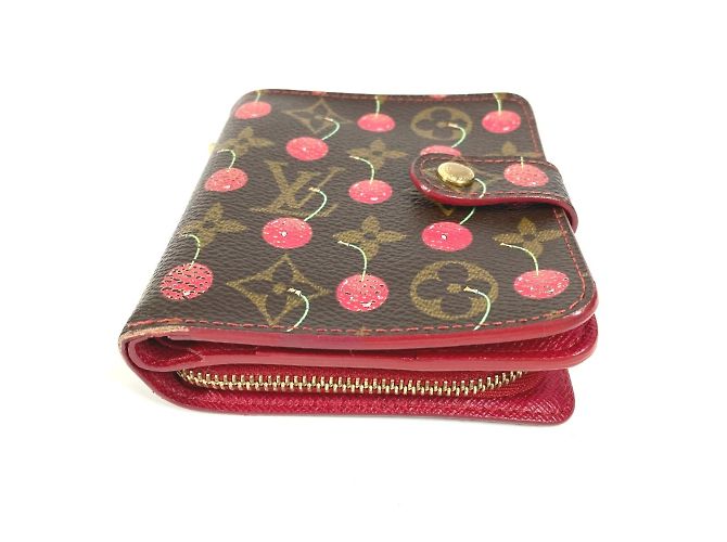Billetera compacta con cremallera Louis Vuitton Monogram Cereza Takashi Murakami Castaño Roja - vista 3